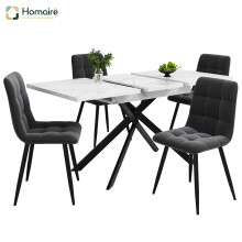 HOMAIRE Extendable White Marble Dining Table