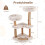 Cat Tree with Solid Wood & Jute Scratching Posts, 101 cm 1