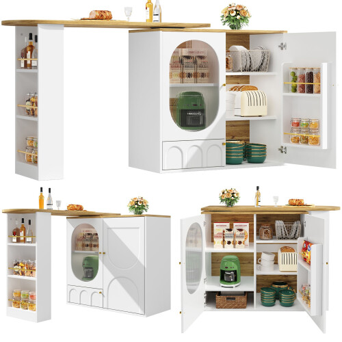 HOMAIRE 360 Rotating White Bar Table 138cm 1