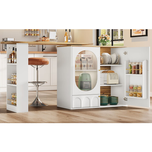 HOMAIRE 360 Rotating White Bar Table 138cm 2