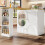 HOMAIRE 360 Rotating White Bar Table 138cm 5
