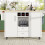 HOMAIRE White Kitchen Cart with Folding Top 4