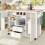 HOMAIRE White Kitchen Cart with Folding Top 3
