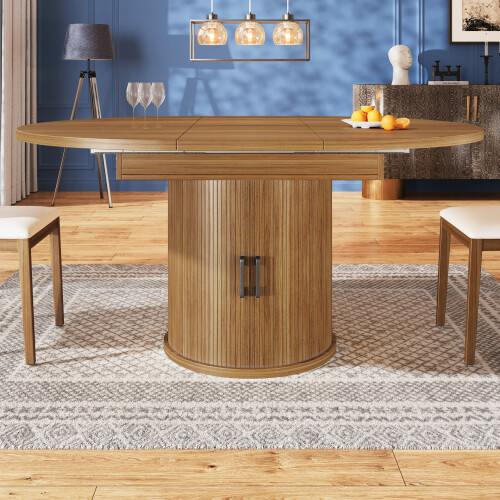 HOMAIRE Extendable Walnut Dining Table 118-158cm 2