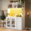 HOMAIRE White Kitchen Cabinet with LED Lights 4