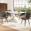 HOMAIRE Extendable White Dining Table 118-157cm 3