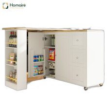 HOMAIRE 360 Swivel White Dining Table Cart