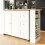 HOMAIRE 360 Swivel White Dining Table Cart 6