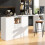 HOMAIRE 360 Swivel White Marble Bar Table 5