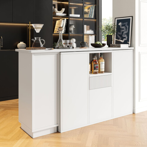 HOMAIRE 360 Swivel White Marble Bar Table 2