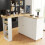 HOMAIRE 360 Swivel White Dining Table Cart 4