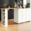 HOMAIRE 360 Swivel White Dining Table Cart 5