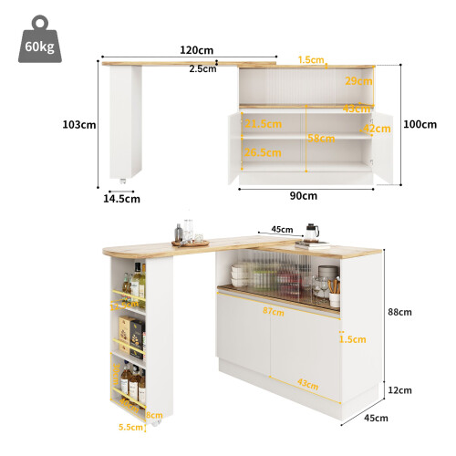 HOMAIRE 360 Swivelling White High Table 1