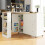 HOMAIRE 360 Swivel White Dining Table Cart 3