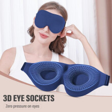 (Color box packaging, Pink) 3D Contoured Sleep Eye Mask Adjustable No Pressure on Eyes Light Blocking Mask for Travel Nap