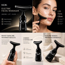 (gold) Electric Facial Massager Lifting Tightening V-Shape Beauty Device Neck Wrinkle Reducer Absorption Booster