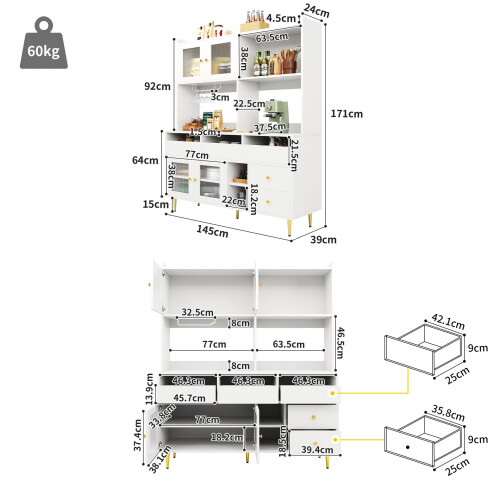 HOMAIRE White Multi-purpose Storage Cabinet 1