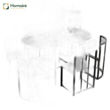 HOMAIRE 6-Chair White Dining Set with Black Frame