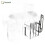HOMAIRE 6-Chair White Dining Set with Black Frame 1