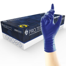 PRO.TECT Latex HD GA0013 Single Use - Multipurpose, Powder Free Disposable Gloves, Box of 50 Gloves, Dark Blue, Medium