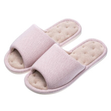 Echoapple Women Mens Unisex Washable Cotton Open-Toe Home Slippers Indoor Shoes Comfy Velvet Lined Memory Foam Indoor Shoes Pink(Size: 5.5/6 UK)