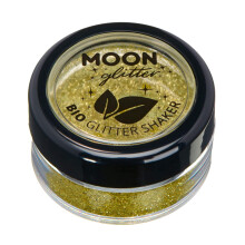 Biodegradable Eco Glitter Shakers by Moon Glitter - Gold - Cosmetic Bio Festival Makeup Glitter for Face, Body, Nails, Hair, Lips - 5g