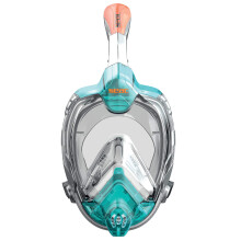 Libera, New Generation Integrated Snorkeling Mask, Hypoallergenic Silicone, Quick Release, 4 Sizes, blue/orange, L/XL