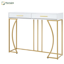 HOMAIRE Console Table White with 2 Drawers 110cm