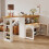 HOMAIRE White Extendable Kitchen Island Table 3