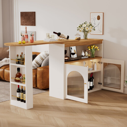 HOMAIRE White Extendable Kitchen Island Table 2