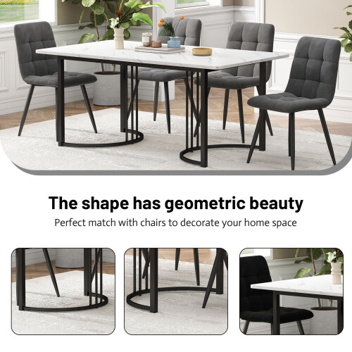 HOMAIRE 140x80cm White Marble Dining Table 2