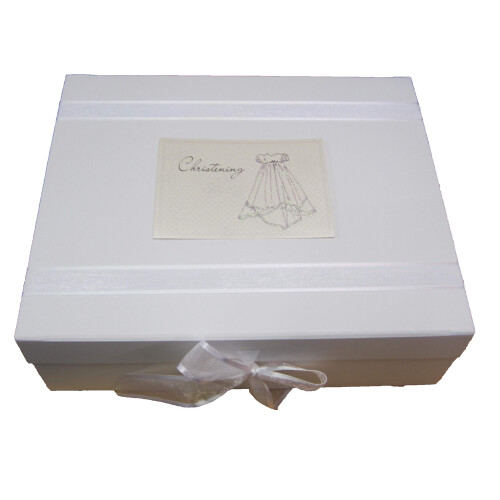 'Christening' Large Keepsake Box, Christen Gown Design CSG2X