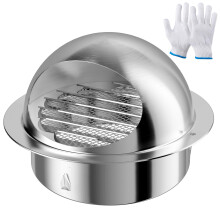 4 Inch Air Vent Covers for Walls Outside 100mm Stainless Steel Extractor Fan Vent Cover, Built-in Screen Mesh, for Tumble Dryer Vent Cover