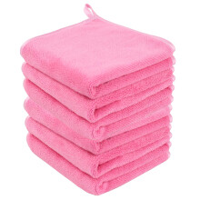 Microfibre Face Cloth Makeup Remover Cloth Facial Washcloths Face Cleaning Towels For Eye Face Exfoliating Bath 30CM X 30CM 6 PACK Light pink