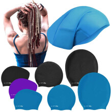 Large Silicone Swimming Cap for Long/Extra Long Hair, Dreadlocks, Braids, Weave on, Hair extension, Afro (Turquoise, XL (22x29cm))