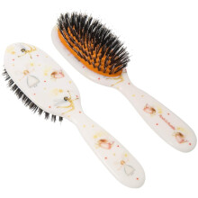 Natural Mixed Boar Bristle Hair Brush for Women and Kids (Small/Travel Size, 17.5cm) - Perfect for Wet or Dry Hair, Detangling Smoothing Blowdrying -