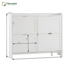 HOMAIRE White Shoe Cabinet with 4 Flip Drawers