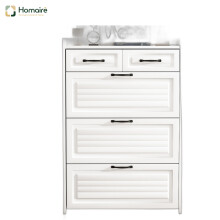 HOMAIRE White Shoe Cabinet with 3 Flip Doors