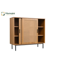 HOMAIRE Walnut Sideboard with Rattan Doors