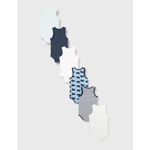Body Baby Ärmellos, 6er Pack Deep Skye Blue (720), 62 2