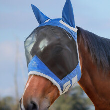 CareMaster Pro Luminous Fine Mesh UV-proof Fleece Padding Fly Mask Half Face Aquamarine (L; Full Size)