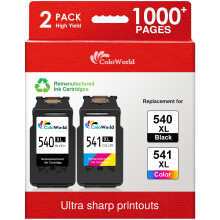 540XL and 541XL Ink Cartridges Twin Pack- PG-540L/CL-541XL High Yield Genuine Black & Colour Printer Ink Cartridge - for Pixma TS5150 TS5151 TS5100