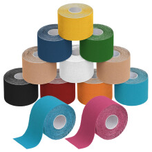 12 Rolls Kinesiology Tape 5 m x 5 cm Many Colors E-Book Application Examples Muscle Support Elastic Strapping Tape, Colour:assorted colours