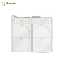 HOMAIRE White Narrow Shoe Cabinet 4 Doors