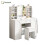 HOMAIRE White Vanity Table with LED Mirror & Stool 1