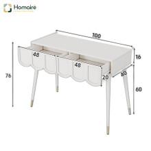 HOMAIRE White Vanity Table with 2 Drawers