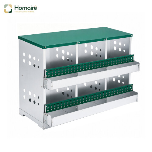 HOMAIRE 6-Compartment Green Chicken Nest Box