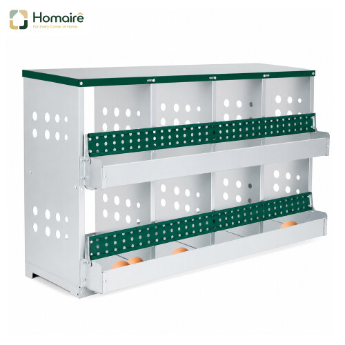 HOMAIRE 8-Compartment Green Chicken Nesting Box