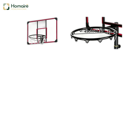 HOMAIRE Portable Adjustable Red Basketball Hoop
