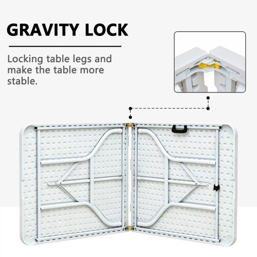 HOMAIRE 6ft Folding White Portable Table 2